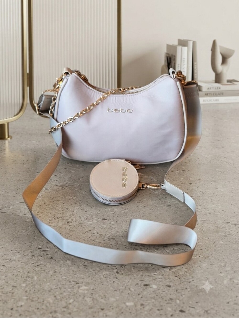 BeBe Mara crossbody and wallet purse color Bone